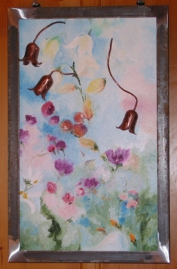 Metallbild Glockenblumen